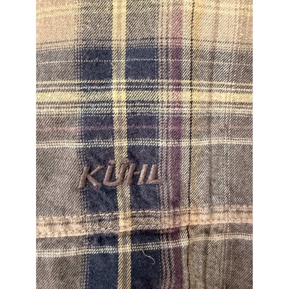 Kuhl Mens ‎ Plaid Button Down Shirt Brown Long Sleeve Size XL Hiking Outdoor - Picture 10 of 12